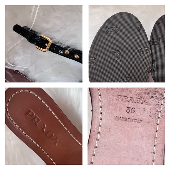 PRADA Patent Leather T-strap Spike Studded Sandals - Picture 5 of 5